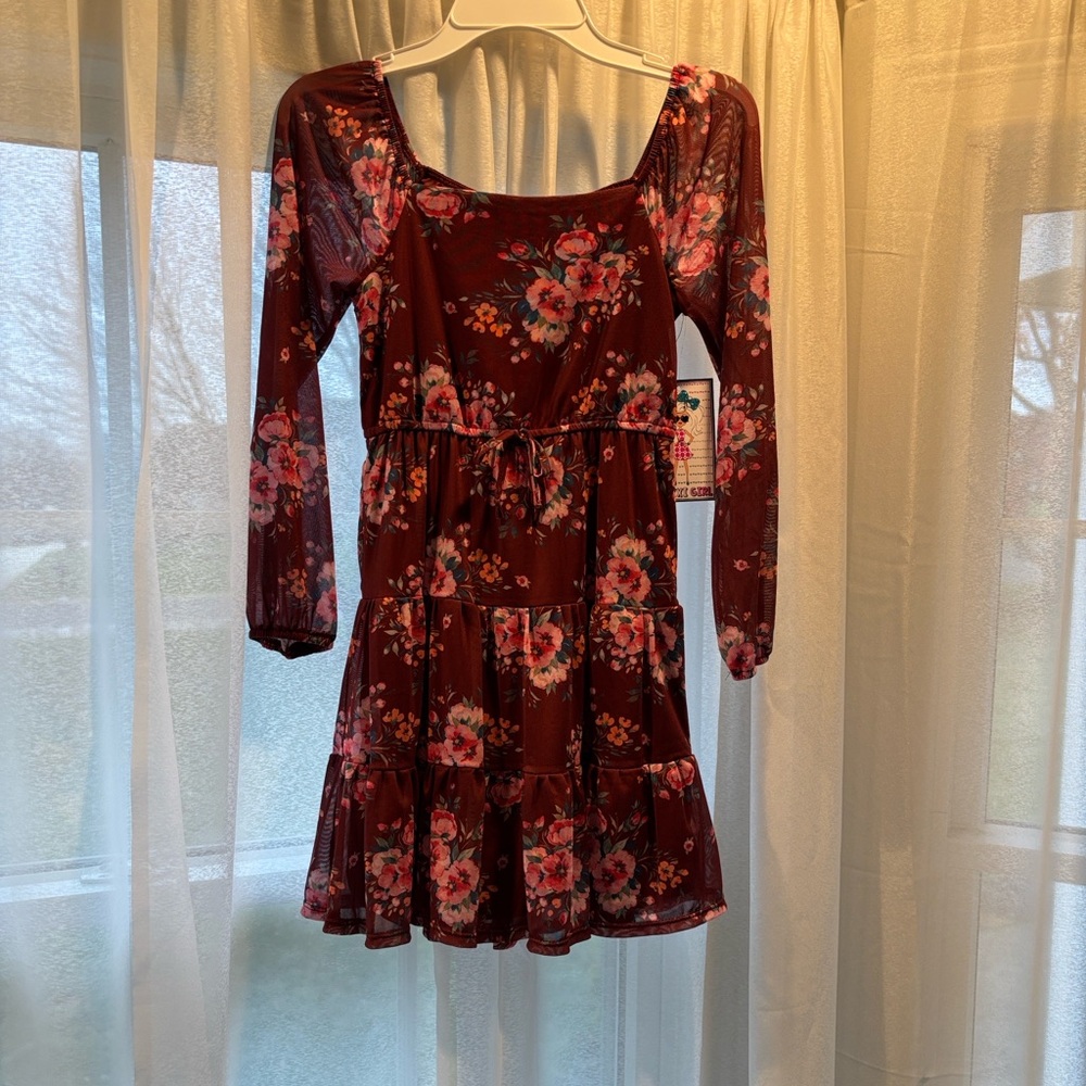 Elegant Floral Long Sleeve Dress for Kids